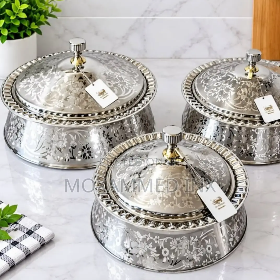 3-Piece Set of Almarjan Luxury Stainless Steel Food