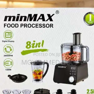 Minmax 8-in-1 Food Processor (Model CSJ-7113),featuring a Black