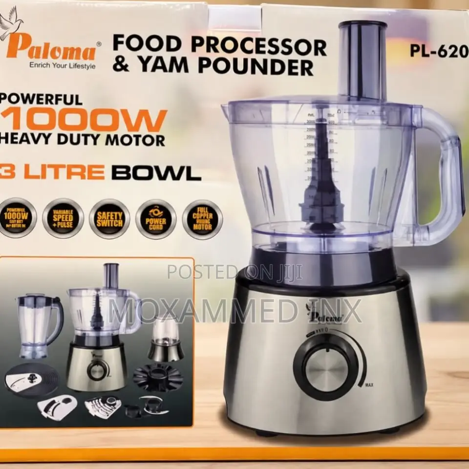 Aloma Food Processor & Yam Pounder (Model PL-620)with a 3-Litre Bowl