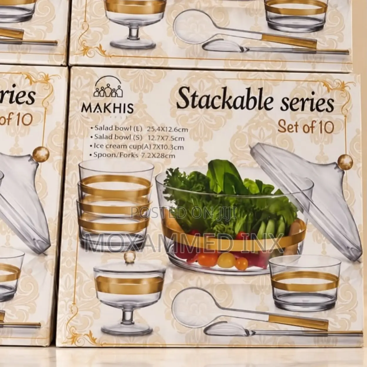 10-Piece Makhis Acrylic Stackable Salad Bowl Set