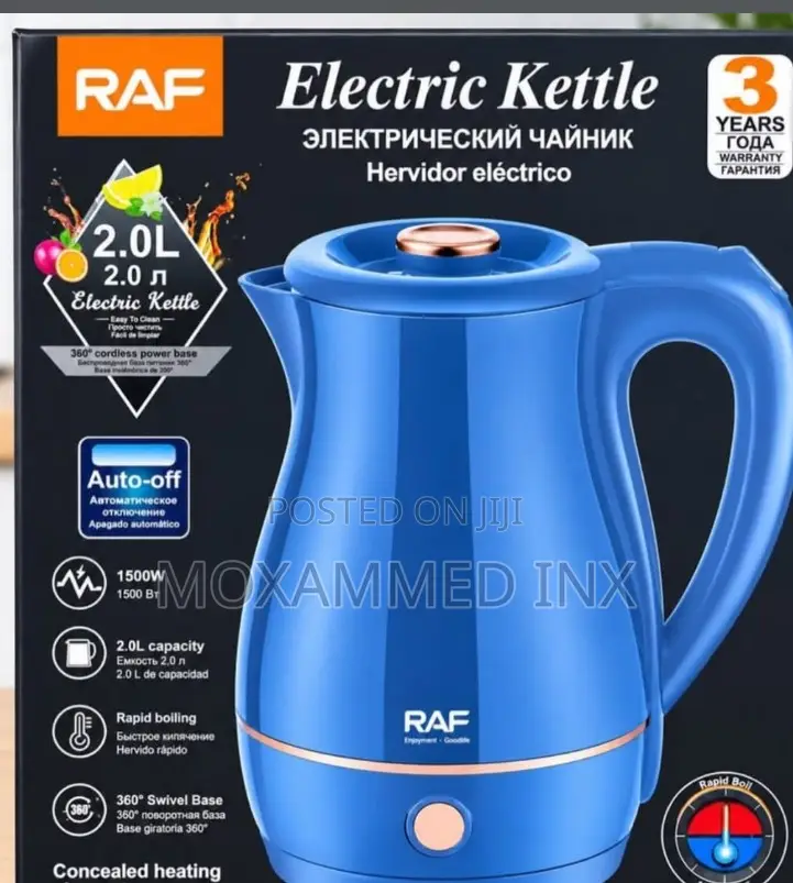 RAF Electric Kettle (Model R.7415G) .With a 2.0-Liter Capacity