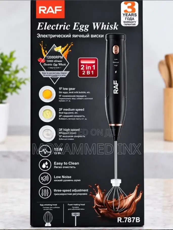 RAF Electric Egg Whisk (Model R.787B),a 2-in-1 Handheld Kitchen Applia