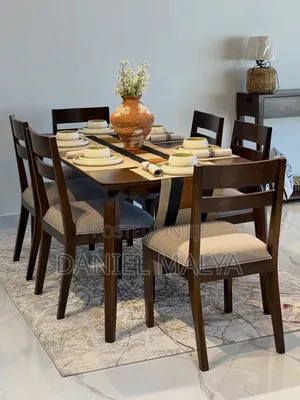 Dining Table Viti Sita Kali Ya Kisasa