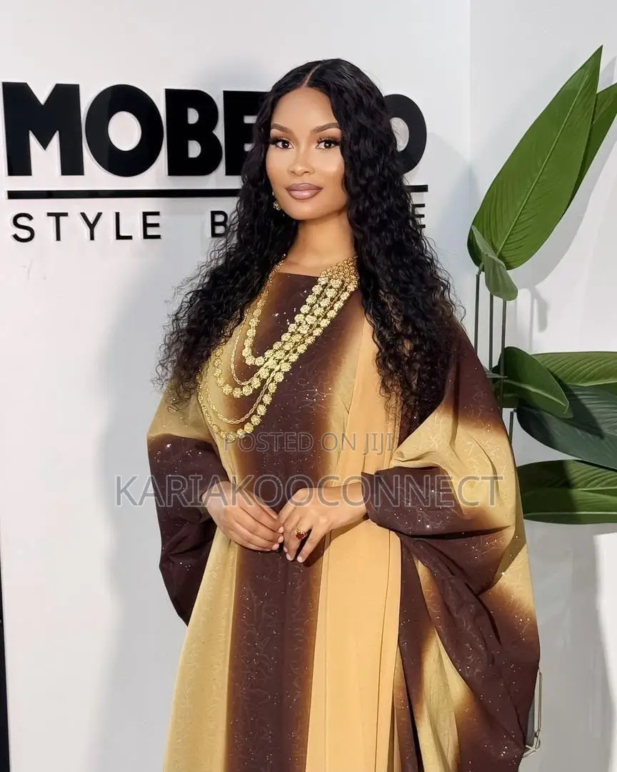 Women's Ombré Glitter Kaftan Maxi Dress