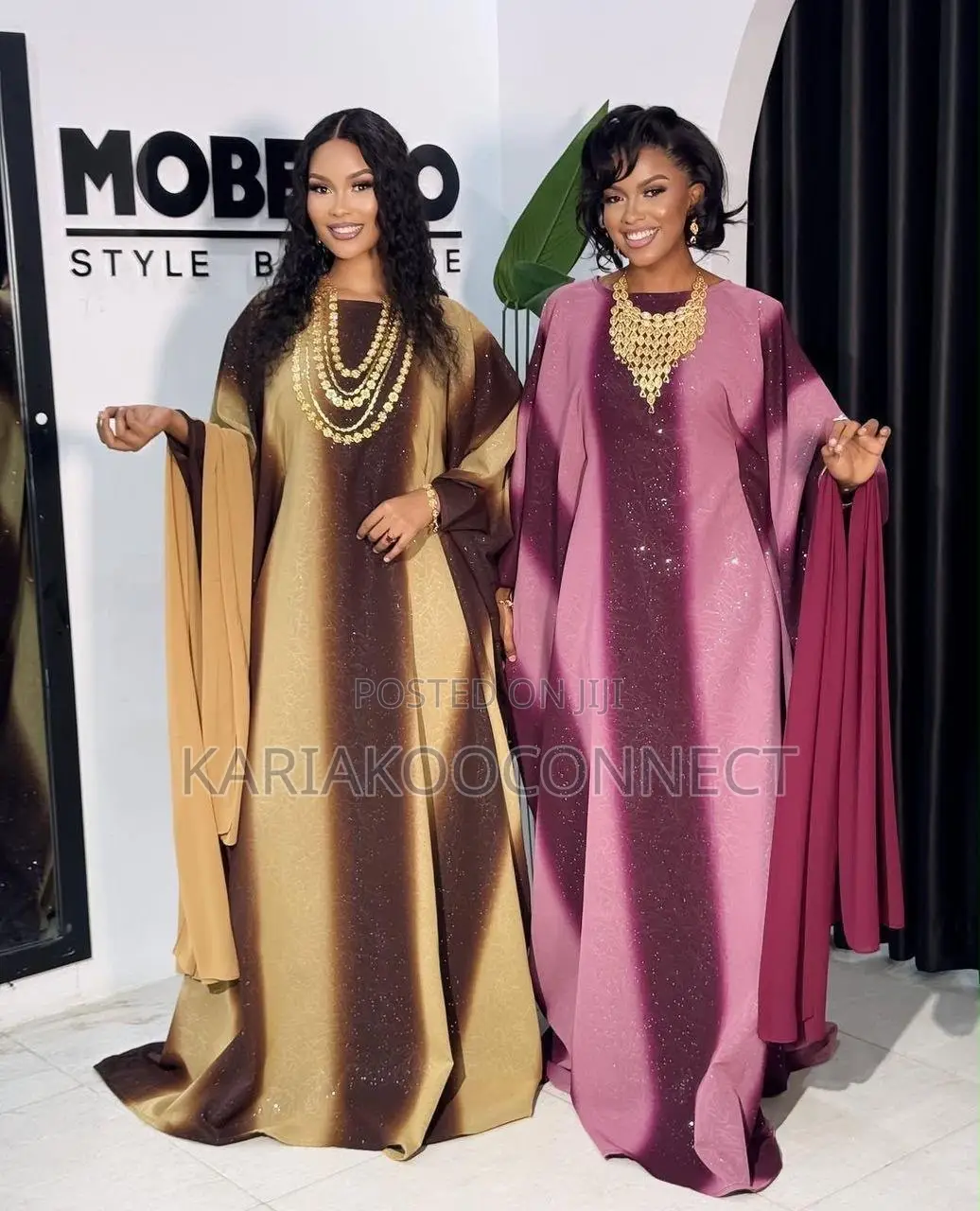 Women's Ombré Glitter Kaftan Maxi Dress