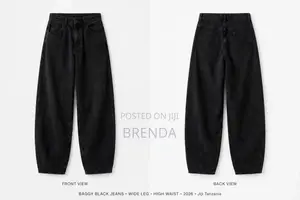 Baggy Black Jeans Wide Leg Size 30-40 Brand New
