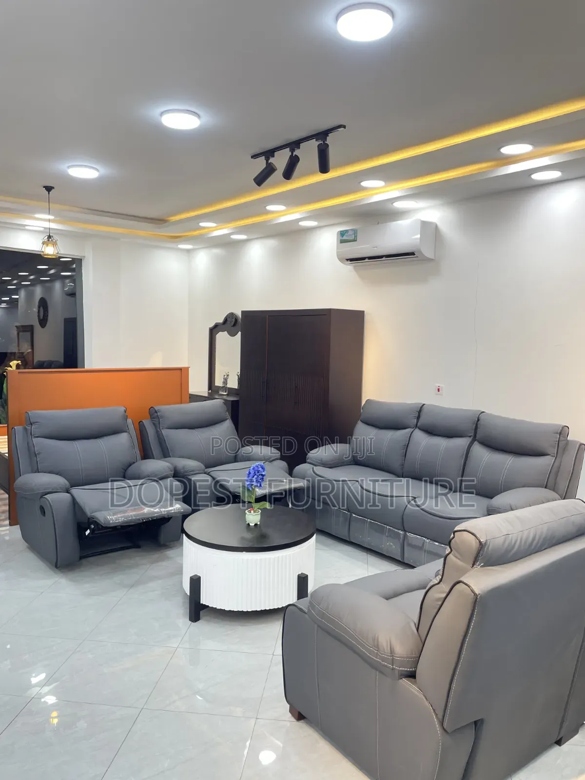 Recliner Sofa Grey Color