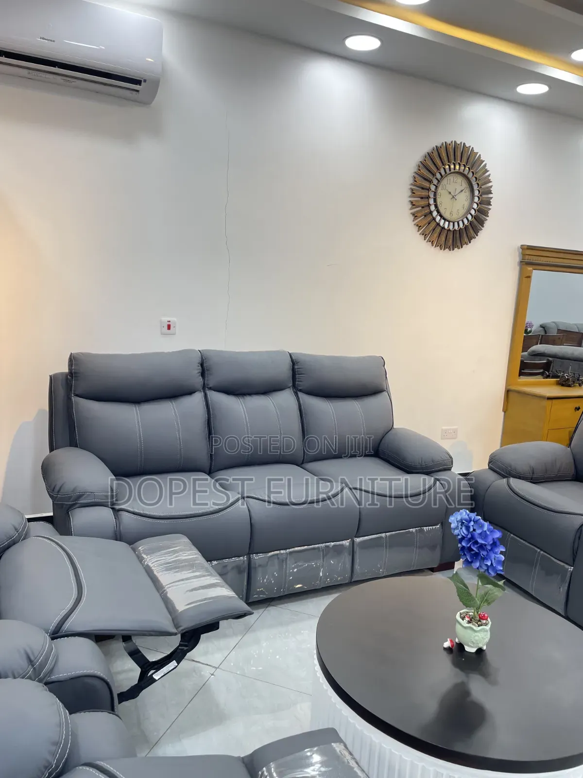 Recliner Sofa Grey Color