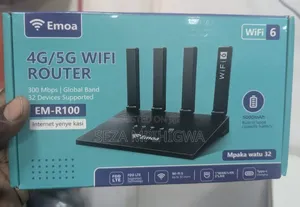 Emoa EM-R100 4g/5g WiFi 6 Router Yenye Betri (Rechargeable Router)