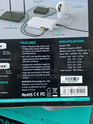 Marsriva KP6 Smart Mini DC UPS 18W — Router Na CCTV | Warranty 1Yr