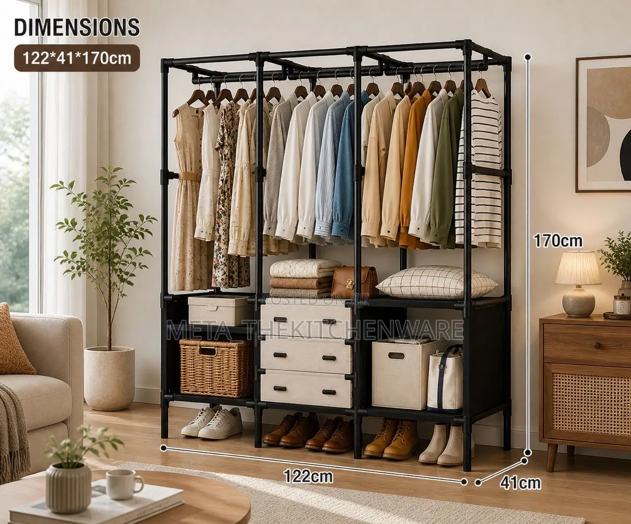Multi-Function Clothes Wardrobe Organizer 3 Door