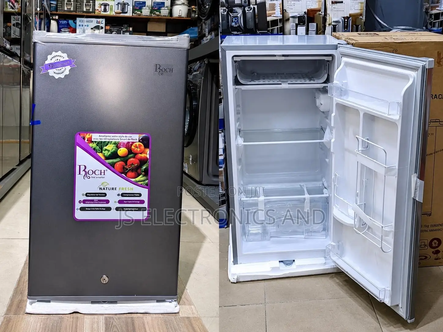 Roch Fridge 90L Single Door Small Top Freezer in Side