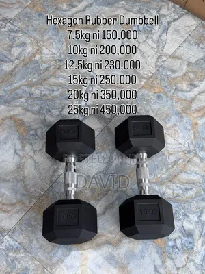 Hexagon Rubber Dumbbell