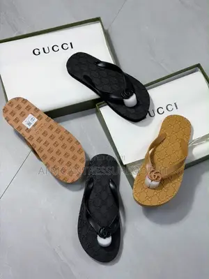 Gucci Thong Flip-Flop Sandals Double G Emblem on the Strap Collection
