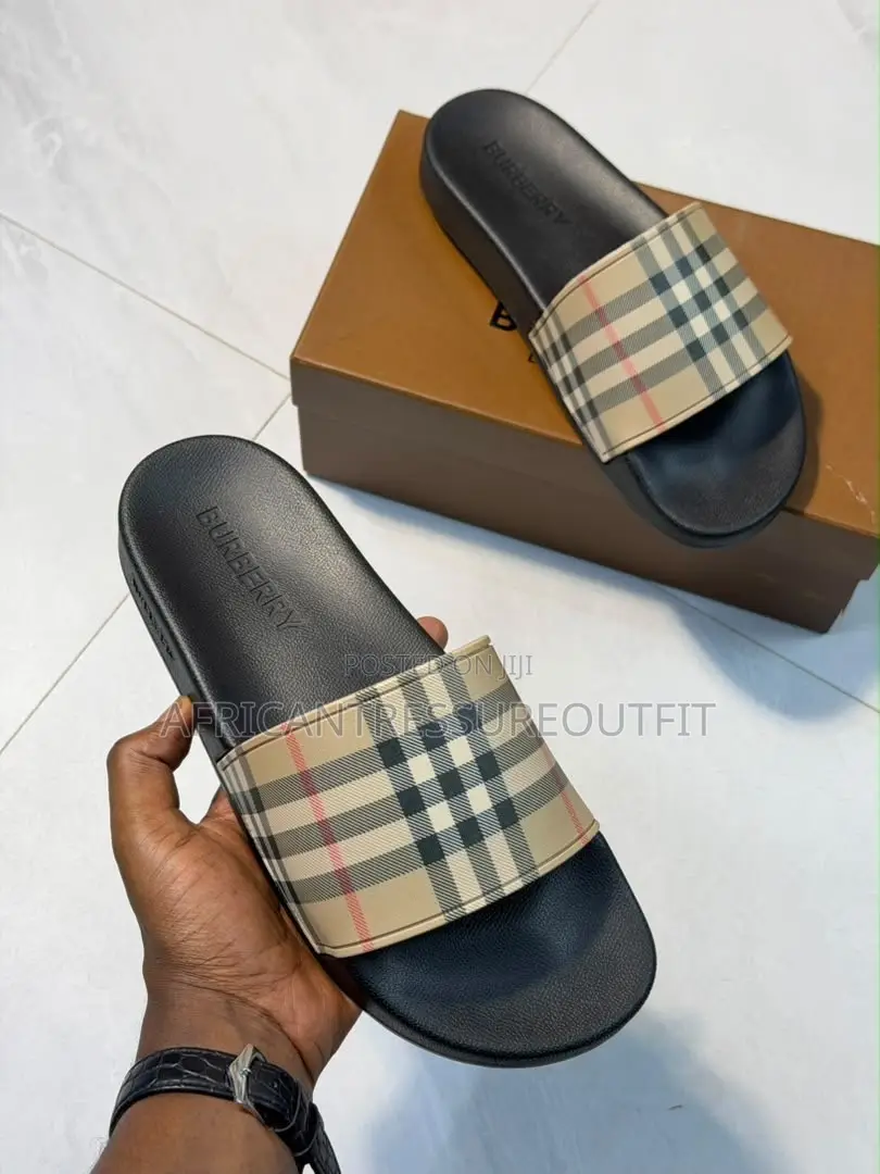 Burberry Vintage Check Furley Slide in Archive Beige and Black|buy Now