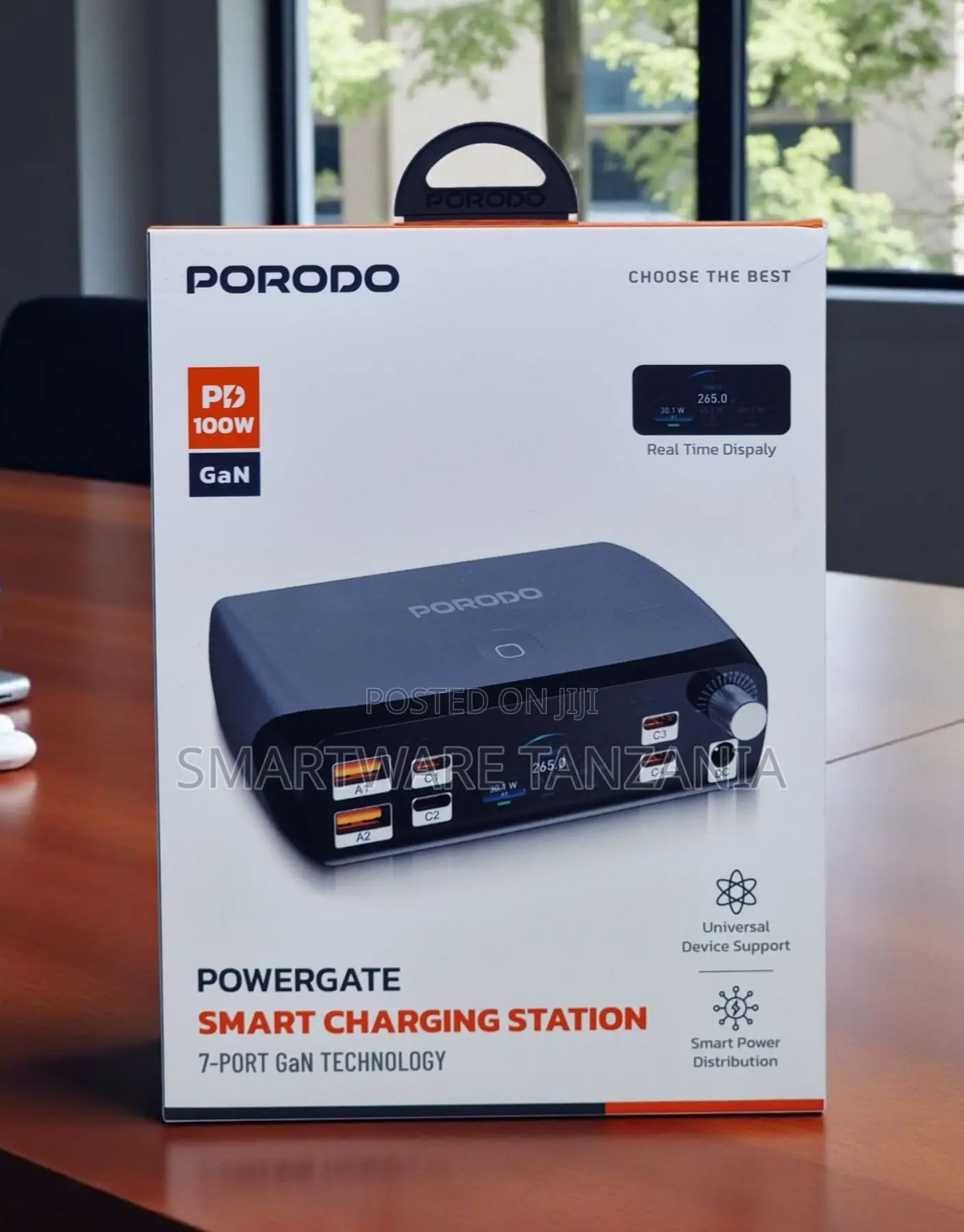 Porodo Powergate Smart Charging Station 7-Port GaN Technology 100W