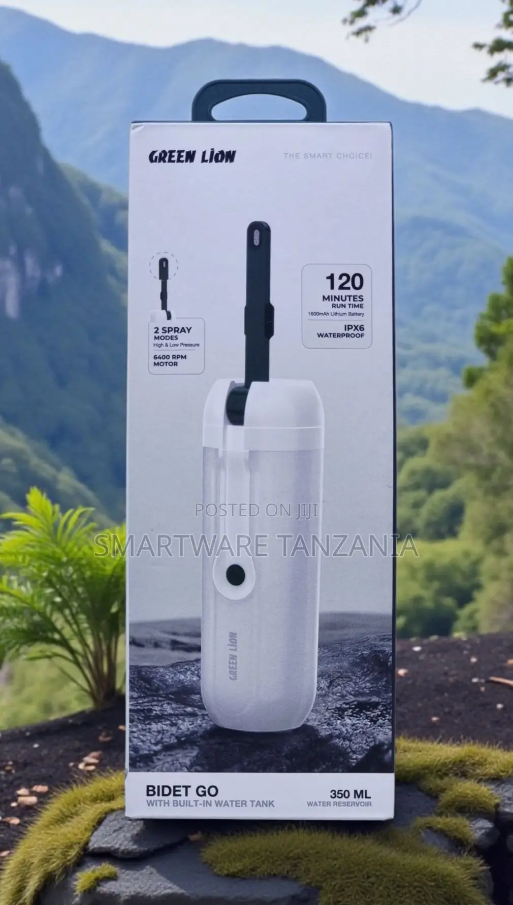 Green Lion Bidet Go Portable Bidet, 350mL Water Tank, IPX6 Waterproof