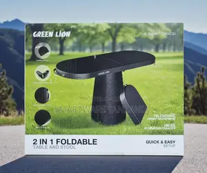 Green Lion 2 in 1 Foldable Table and Stool With Height Adjustment