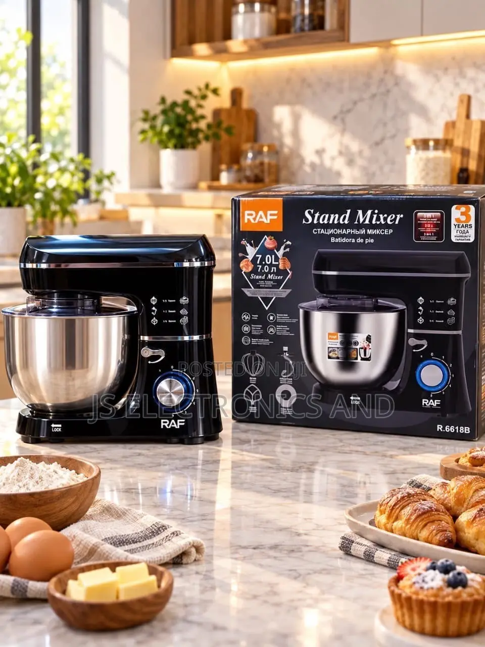RAF Stand Mixer Capacity 7L Stainless Steel Bowl