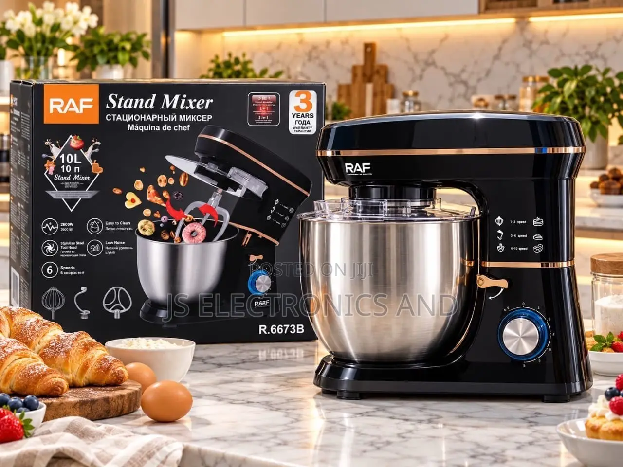 RAF Stand Mixer 10L Stainless Steel Bowl With Handle