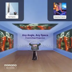 Porodo Optivis Smart HD Projector, 720P Resolution, 250-Inch Screen