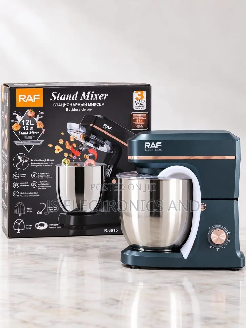Raf Stand Mixer Electric Capacity 12L Stainless Steel Bowl