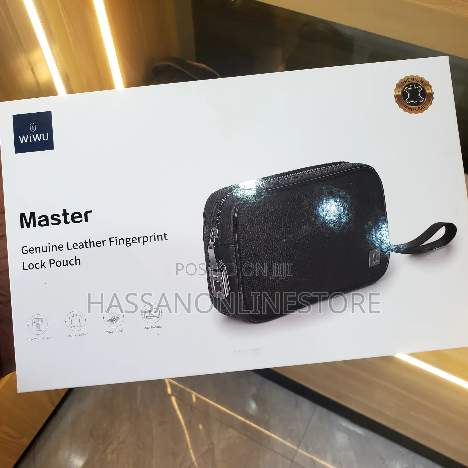 WiWU Master Genuine Leather Fingerprint Lock Pouch