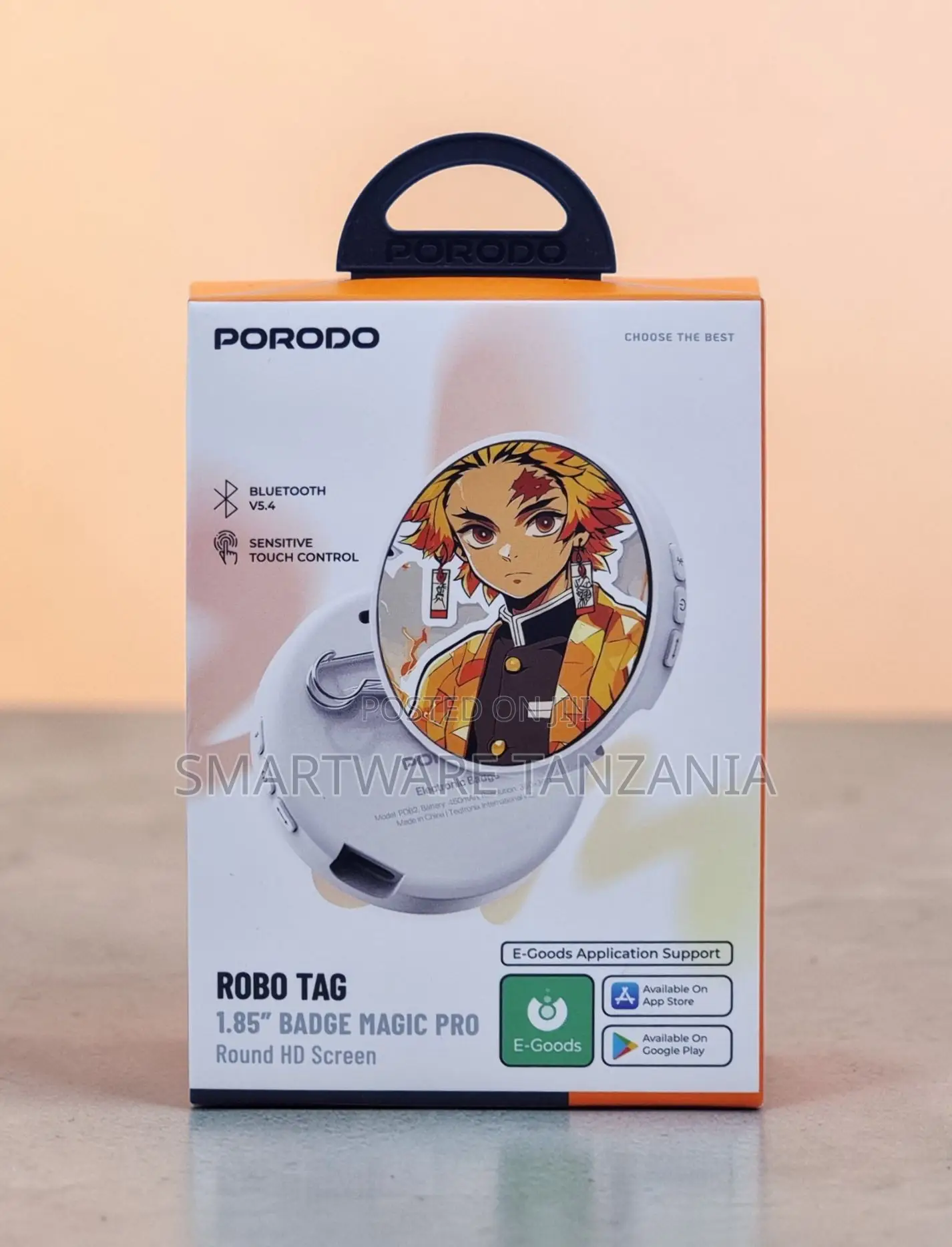 Porodo Robo Tag 1.85" Badge Magic Pro Bluetooth V4 Round HD Screen