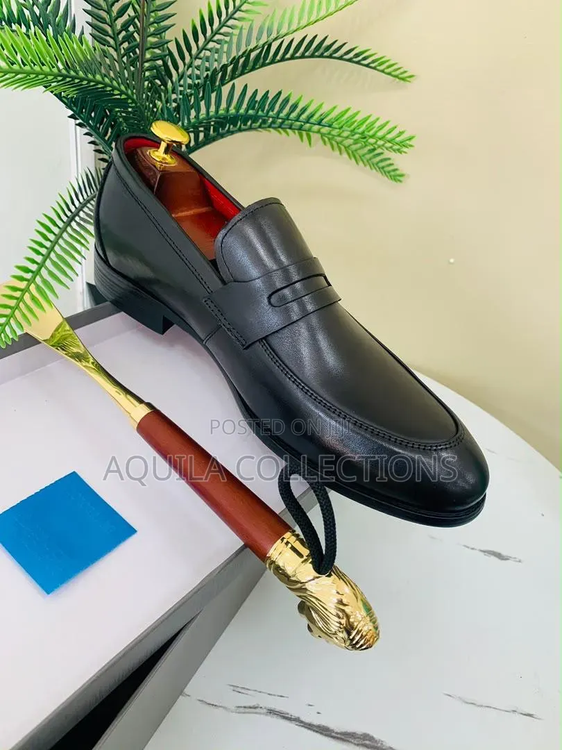 Leather Penny Loafers With Red Lining