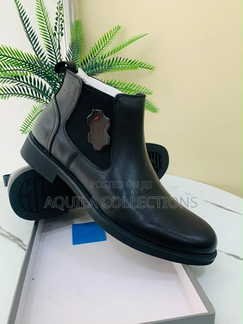 Clarks Leather Chelsea Boots - Black & Coffee