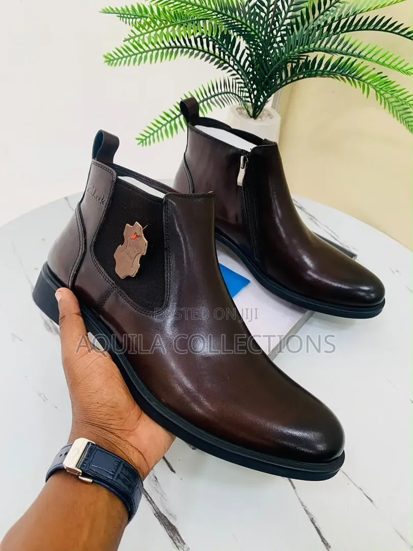 Clarks Leather Chelsea Boots - Black & Coffee