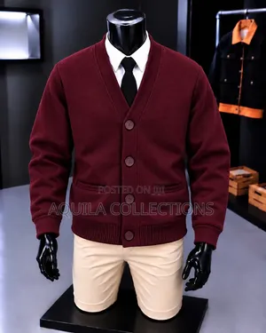 Textured Button-Front Cardigan With Ribbed Trim