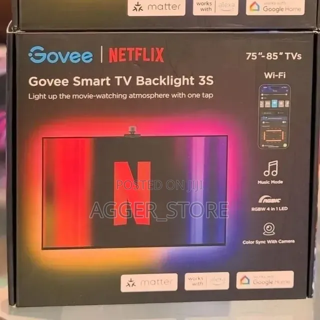 Govee Smart TV Backlight 3S(Netflix Edition) Designed for 75′′–85′′ TV