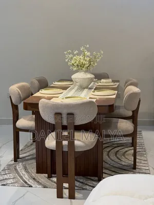 Dining Table Viti Sita Hard Wood Muundo Wa Kisasa