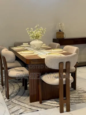 Dining Table Viti Sita Hard Wood Muundo Wa Kisasa