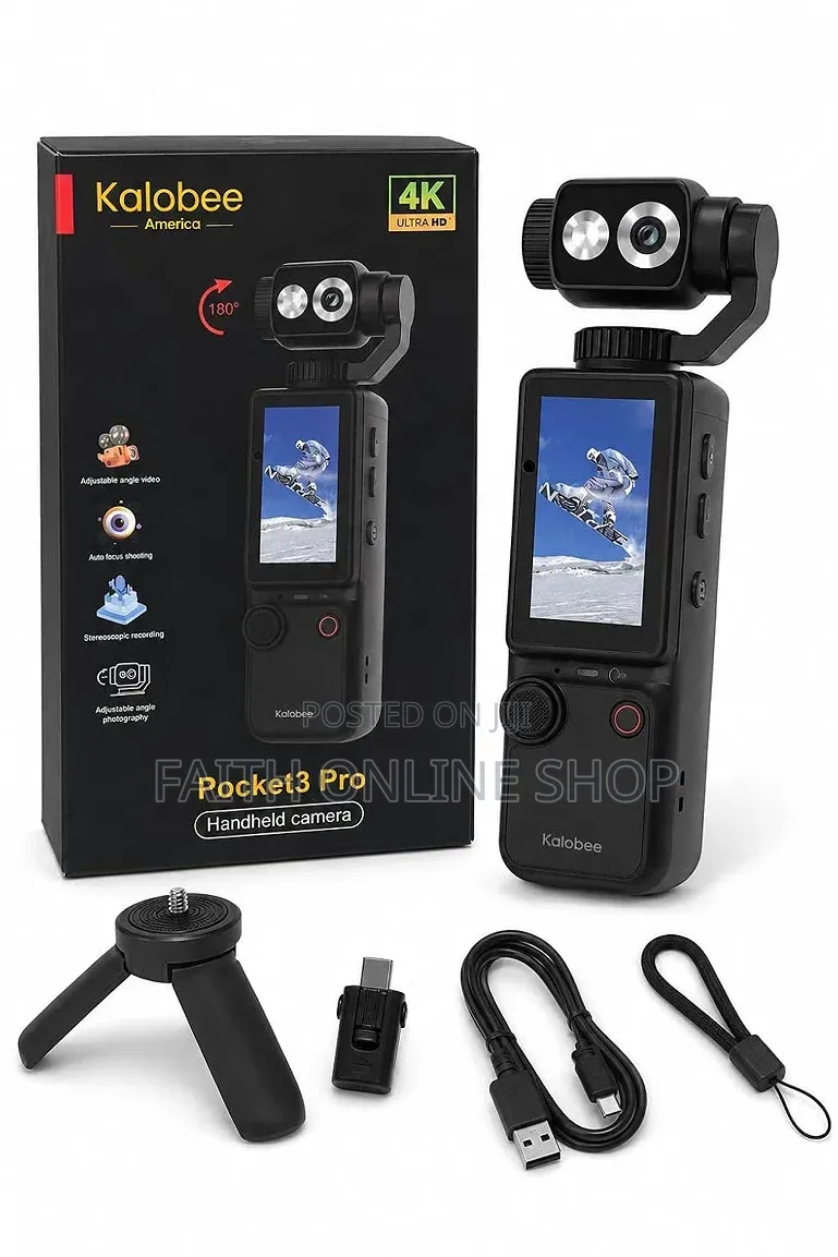 Kalobee Pocket3 Pro Handheld Camera – 4K Ultra HD Video Camcorder