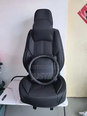 Seat Cover Set Nzima Ngozi + Cover Ya Steering - Rangi Black & Beige