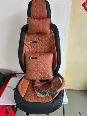 Seat Cover Set Nzima Ngozi + Cover Ya Steering - Rangi Black & Beige