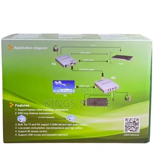 HDMI 60M KVM Extender With Audio Over Cat5e/6