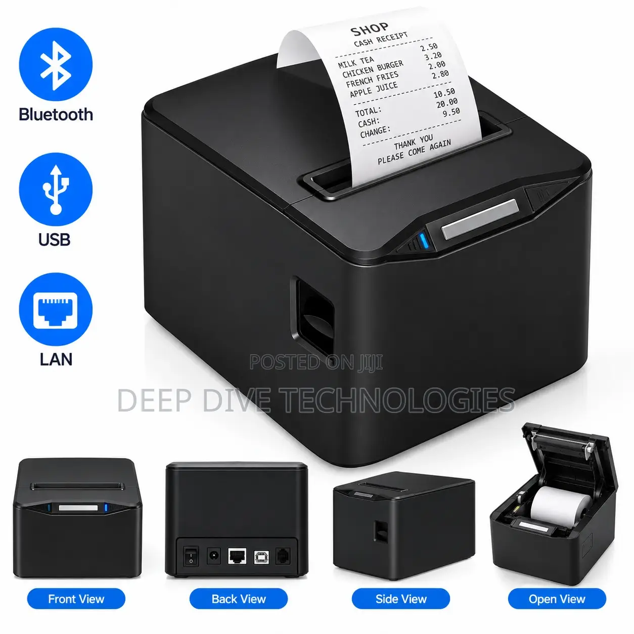 80mm Thermal Receipt Printer – Bluetooth, USB & LAN