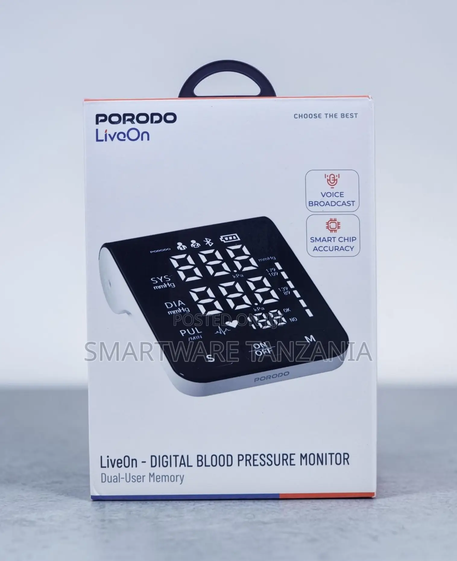 Porodo LiveOn Digital Blood Pressure Monitor With Dual-User Memory