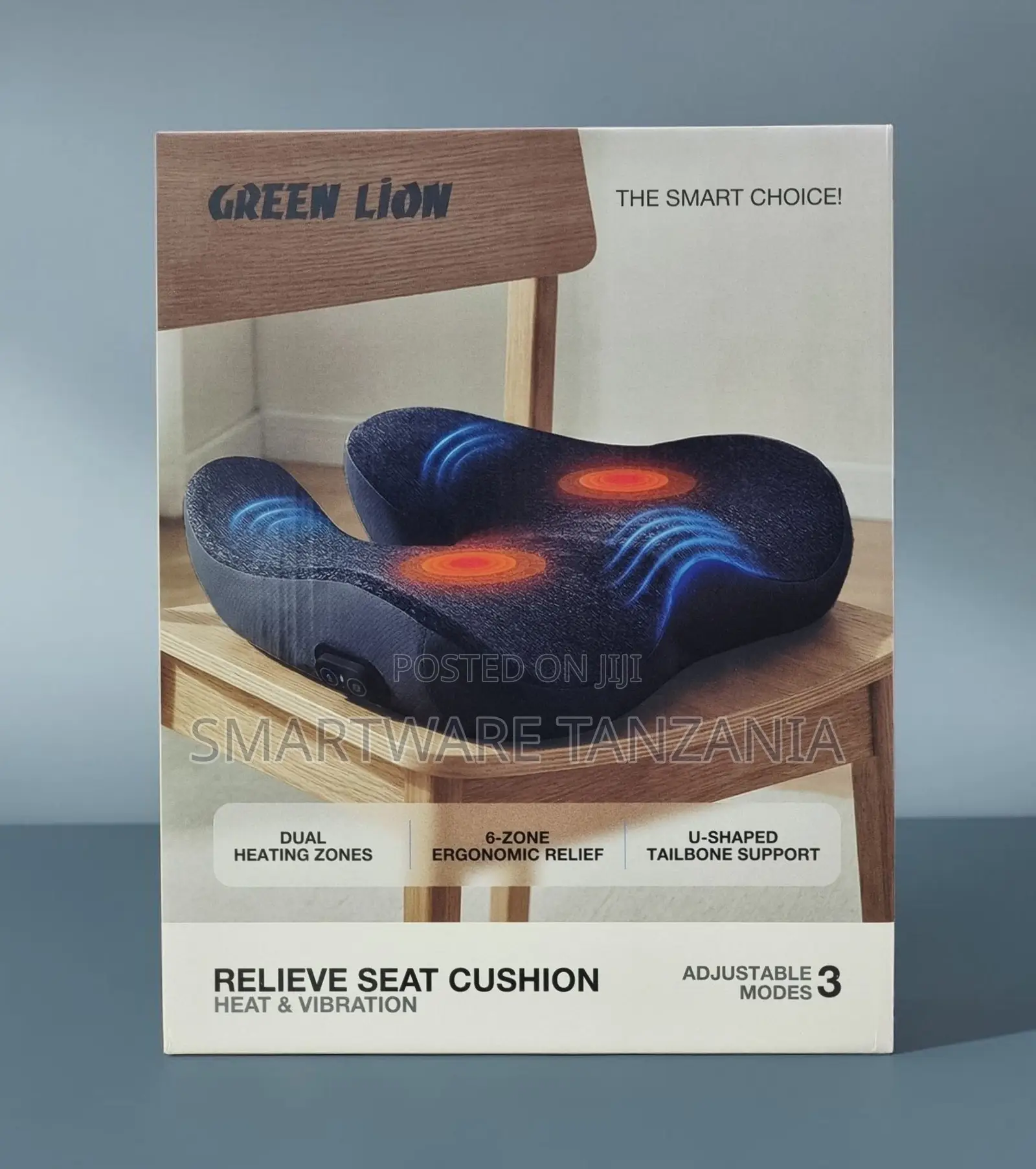 Green Lion Relieve Seat Cushion With Dual Heating and 6-Zone Support