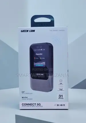 Green Lion Connect 5G Portable Mifi Router, Wi-Fi 6, 2.4" TFT Display