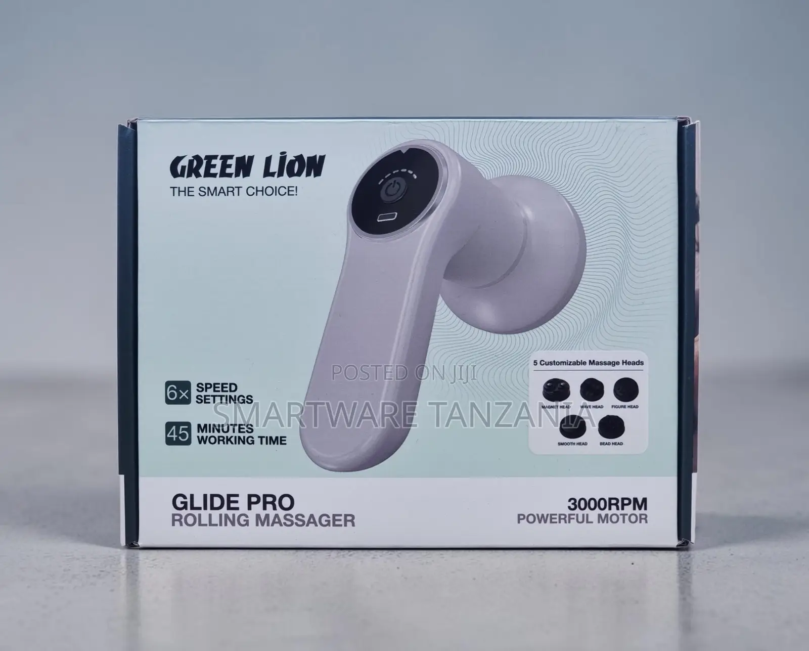 Green Lion Glide Pro Rolling Massager With 3000RPM Motor, 6 Speeds
