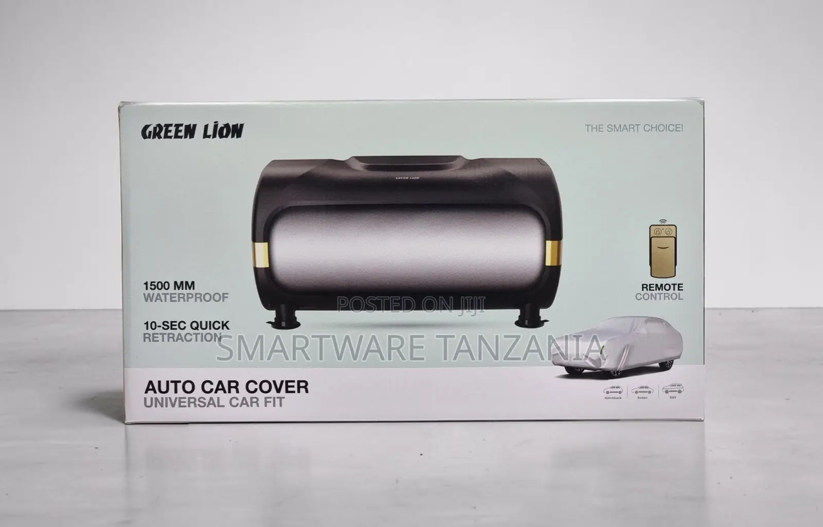 Green Lion Auto Car Cover Universal Fit, 1500mm Waterproof With Remote