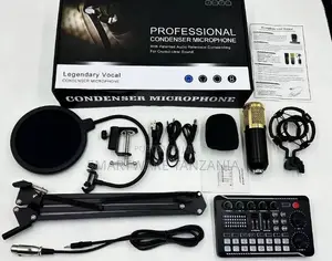 Podcast Microphone Bundle BM-800 Condenser Mic, Live Sound Card Kit