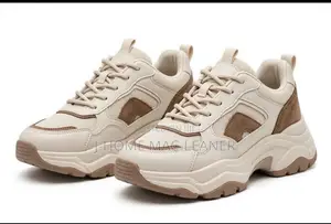 Women Chunky Sneakers Beige 36-44 New