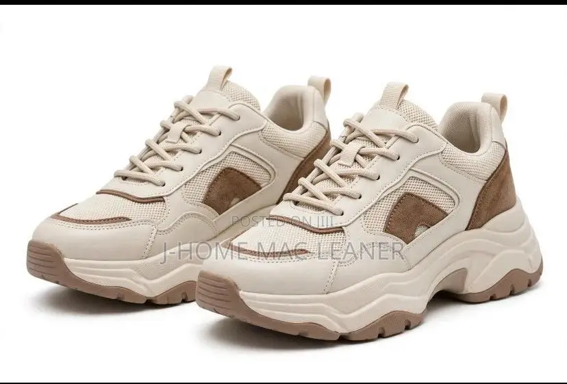 Women Chunky Sneakers Beige 36-44 New