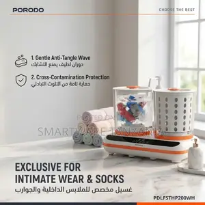 Porodo Launder Twin 2L Portable Mini Washing Machine With Low Noise
