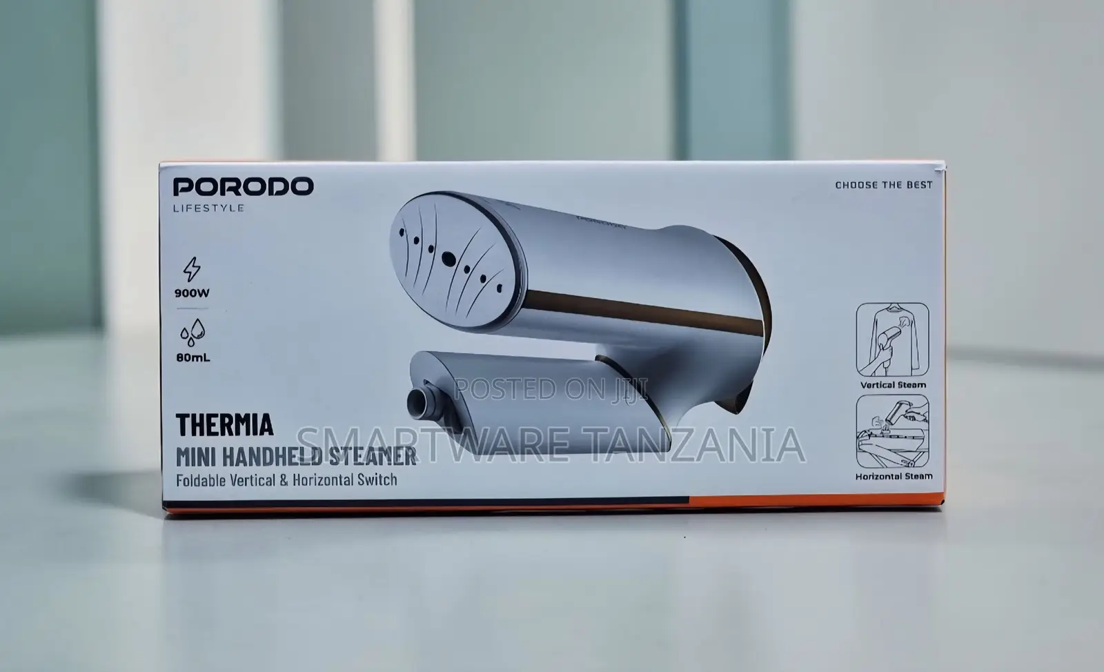 Porodo Thermia Mini Handheld Steamer, 900W Power, 80mL Water Tank